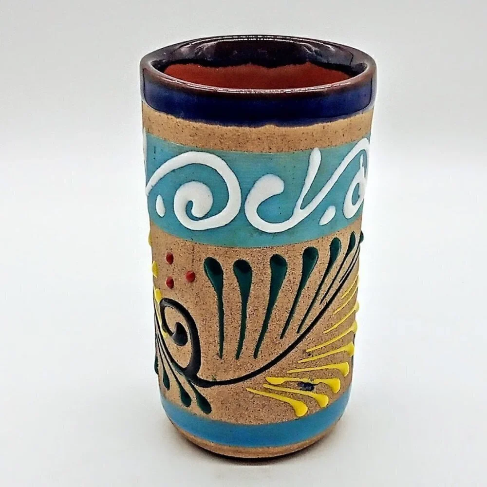 Mexican Hand-Painted Ceramic Vase
